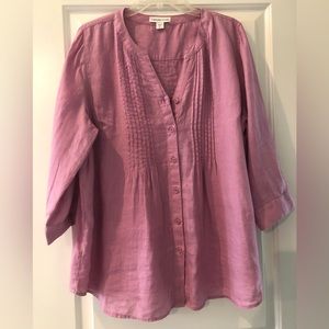 Coldwater Creek Linen Blouse Size XL